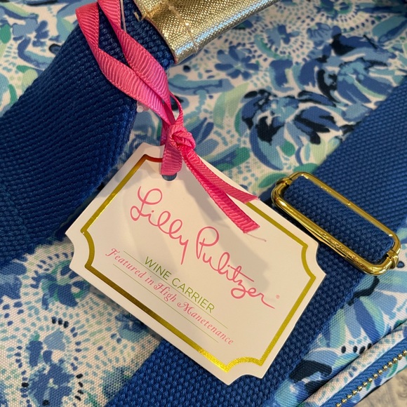 Lilly Pulitzer Wine Carrier Blue Soft Cooler High Maintenance Tailgate Beach NWT - Picture 5 of 7
